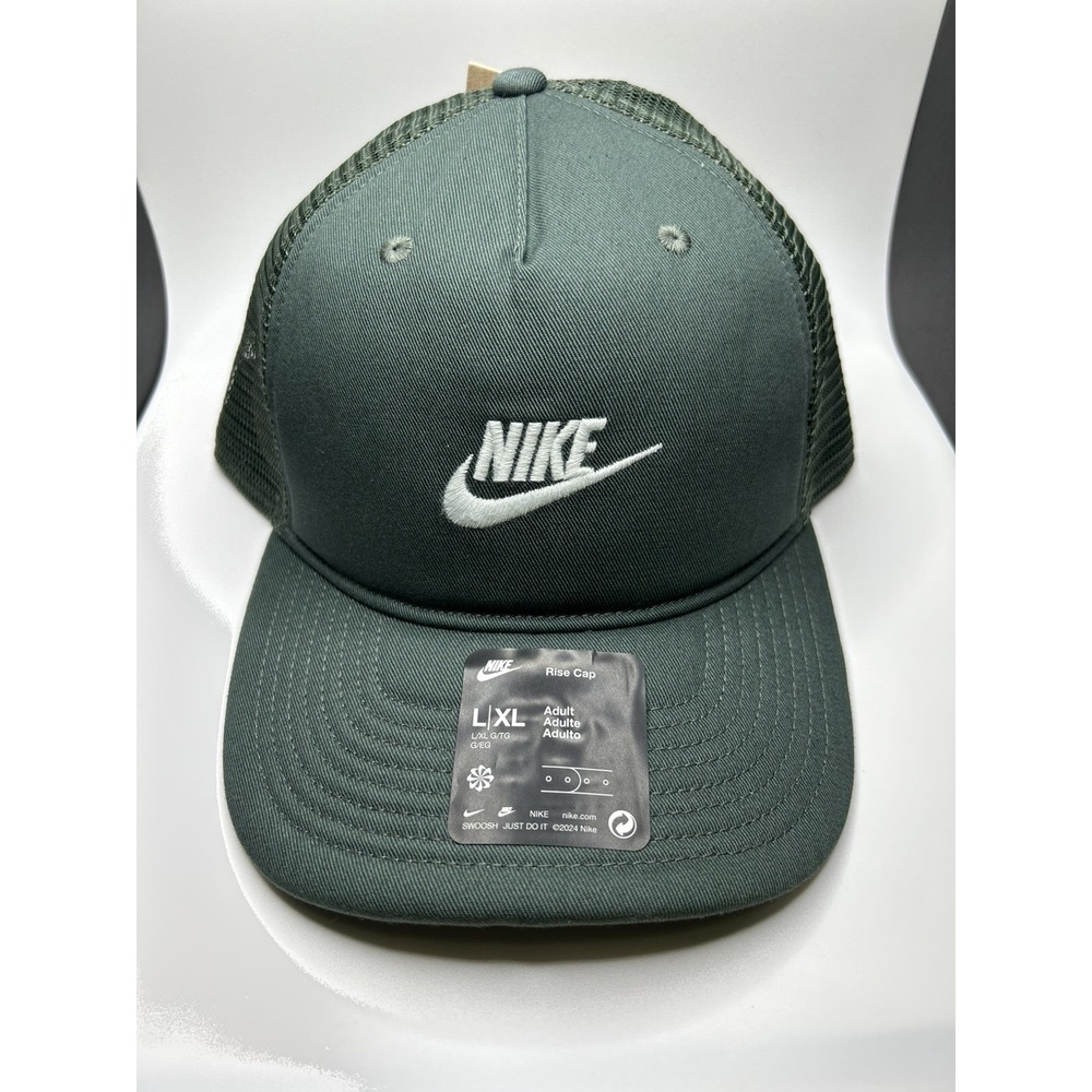 Nike Rise Structured Trucker Cap Hat Mens Size L/XL Vintage Green FB5378-338 NWT